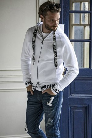 画像6: 【 40%OFF セール19,910円→11,946円】 1piu1uguale3 RELAX ウノピゥウノウグァーレトレ リラックス ワイドスピンドルロゴスウェットパーカー{-BDA}