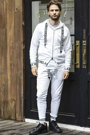 画像7: 【 40%OFF セール19,910円→11,946円】 1piu1uguale3 RELAX ウノピゥウノウグァーレトレ リラックス ワイドスピンドルロゴスウェットパーカー{-BDA}