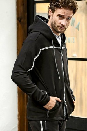 画像4: 【 30%OFF セール18,920円→13,244円】 1piu1uguale3 RELAX ウノピゥウノウグァーレトレ リラックス パイピングラインランニングパーカー{-BDA}