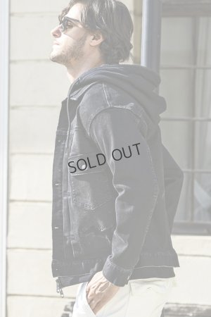 画像2: {SOLD}1piu1uguale3 RELAX ウノピゥウノウグァーレトレ リラックス デニムジャケットフーディー{-BES}