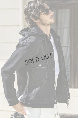 画像4: {SOLD}1piu1uguale3 RELAX ウノピゥウノウグァーレトレ リラックス デニムジャケットフーディー{-BES}