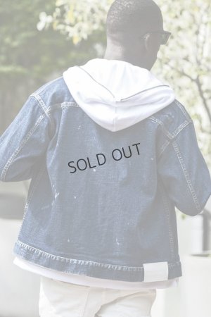 画像3: {SOLD}1piu1uguale3 RELAX ウノピゥウノウグァーレトレ リラックス デニムジャケットフーディー{-BES}