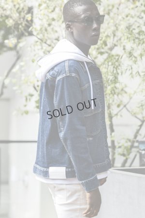 画像4: {SOLD}1piu1uguale3 RELAX ウノピゥウノウグァーレトレ リラックス デニムジャケットフーディー{-BES}