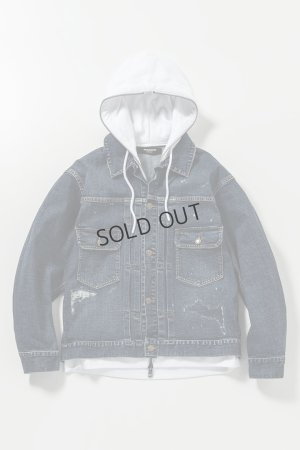 画像12: {SOLD}1piu1uguale3 RELAX ウノピゥウノウグァーレトレ リラックス デニムジャケットフーディー{-BES}