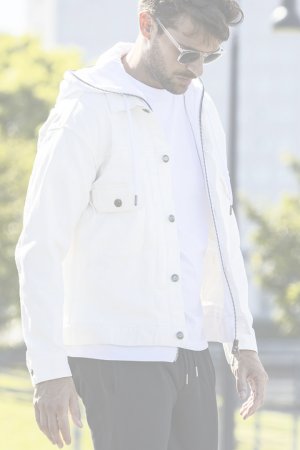 画像4:   1piu1uguale3 RELAX ウノピゥウノウグァーレトレ リラックス デニムジャケットフーディー{-BES}