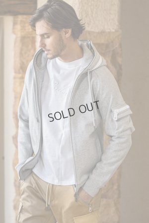 画像1: 1piu1uguale3 RELAX ウノピゥウノウグァーレトレ リラックス ビッグファスナーカーゴポケットスウェットパーカー{-BEA}