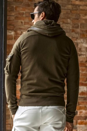 画像3: 1piu1uguale3 RELAX ウノピゥウノウグァーレトレ リラックス ビッグファスナーカーゴポケットスウェットパーカー{-BEA}