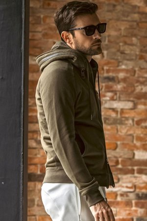 画像4: 1piu1uguale3 RELAX ウノピゥウノウグァーレトレ リラックス ビッグファスナーカーゴポケットスウェットパーカー{-BEA}