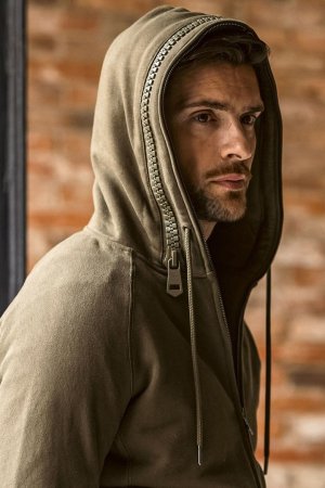 画像5: 1piu1uguale3 RELAX ウノピゥウノウグァーレトレ リラックス ビッグファスナーカーゴポケットスウェットパーカー{-BEA}