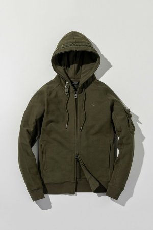 画像10: 1piu1uguale3 RELAX ウノピゥウノウグァーレトレ リラックス ビッグファスナーカーゴポケットスウェットパーカー{-BEA}