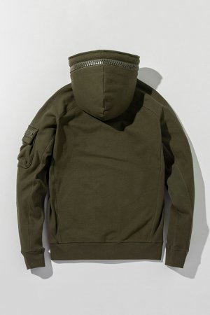 画像11: 1piu1uguale3 RELAX ウノピゥウノウグァーレトレ リラックス ビッグファスナーカーゴポケットスウェットパーカー{-BEA}