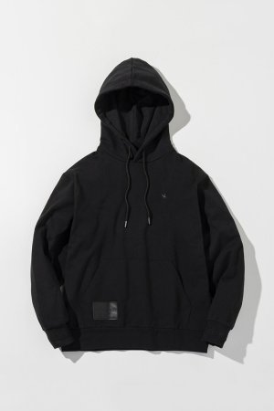 画像8: 1piu1uguale3 RELAX ウノピゥウノウグァーレトレ リラックス レザーパッチスウェットプルオーバーフーディー{-BEA}