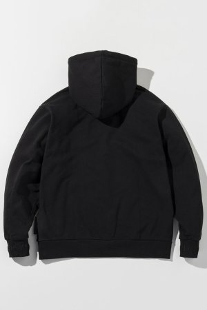 画像9: 1piu1uguale3 RELAX ウノピゥウノウグァーレトレ リラックス レザーパッチスウェットプルオーバーフーディー{-BEA}