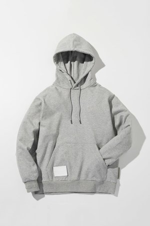 画像7: 1piu1uguale3 RELAX ウノピゥウノウグァーレトレ リラックス レザーパッチスウェットプルオーバーフーディー{-BEA}