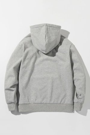 画像8: 1piu1uguale3 RELAX ウノピゥウノウグァーレトレ リラックス レザーパッチスウェットプルオーバーフーディー{-BEA}