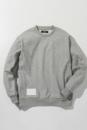 画像8: 1piu1uguale3 RELAX ウノピゥウノウグァーレトレ リラックス レザーパッチスウェットクルーネックプルオーバー{-BEA}