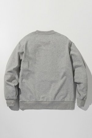 画像9: 1piu1uguale3 RELAX ウノピゥウノウグァーレトレ リラックス レザーパッチスウェットクルーネックプルオーバー{-BEA}