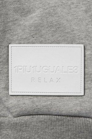 画像10: 1piu1uguale3 RELAX ウノピゥウノウグァーレトレ リラックス レザーパッチスウェットクルーネックプルオーバー{-BEA}