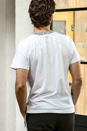 画像3: 【 30%OFF セール6,930円→4,851円】 1piu1uguale3 RELAX ウノピゥウノウグァーレトレ リラックス ネックロゴ半袖Tシャツ{-BDA}