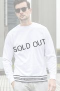 {SOLD}1piu1uguale3 RELAX ウノピゥウノウグァーレトレ リラックス ラインストーンヘムロングTシャツ{-BDA}