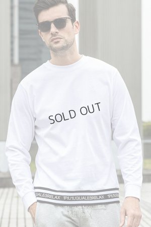 画像1: {SOLD}1piu1uguale3 RELAX ウノピゥウノウグァーレトレ リラックス ラインストーンヘムロングTシャツ{-BDA}