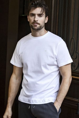 画像3: 【 30%OFF セール7,920円→5,544円】 1piu1uguale3 RELAX ウノピゥウノウグァーレトレ リラックス ヘム刺繍ロゴ半袖Tシャツ{-BES}