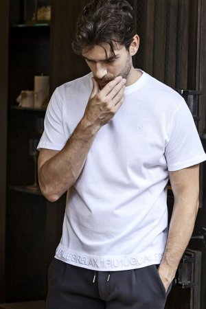 画像6: 【 30%OFF セール7,920円→5,544円】 1piu1uguale3 RELAX ウノピゥウノウグァーレトレ リラックス ヘム刺繍ロゴ半袖Tシャツ{-BES}