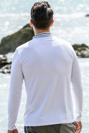 画像3: 【 30%OFF セール8,800円→6,160円】 1piu1uguale3 RELAX ウノピゥウノウグァーレトレ リラックス ネックロゴ長袖ラッシュガード{-BES}