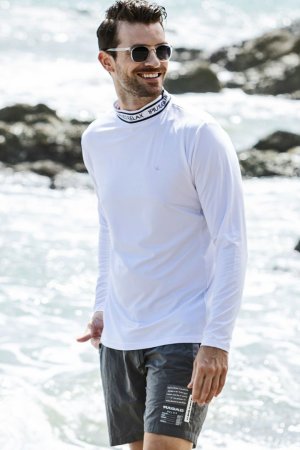 画像6: 【 30%OFF セール8,800円→6,160円】 1piu1uguale3 RELAX ウノピゥウノウグァーレトレ リラックス ネックロゴ長袖ラッシュガード{-BES}