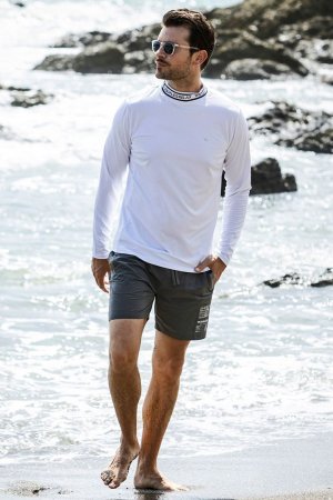 画像7: 【 30%OFF セール8,800円→6,160円】 1piu1uguale3 RELAX ウノピゥウノウグァーレトレ リラックス ネックロゴ長袖ラッシュガード{-BES}