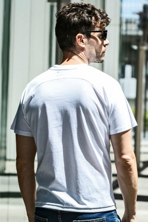 画像3: 【 20%OFF セール｜7,920円→6,336円】 1piu1uguale3 RELAX ウノピゥウノウグァーレトレ リラックス ヘムロゴ半袖Tシャツ{-BES}