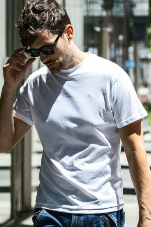 画像5: 【 20%OFF セール｜7,920円→6,336円】 1piu1uguale3 RELAX ウノピゥウノウグァーレトレ リラックス ヘムロゴ半袖Tシャツ{-BES}