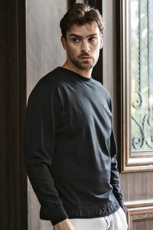 画像3: 【 30%OFF セール8,910円→6,237円】 1piu1uguale3 RELAX ウノピゥウノウグァーレトレ リラックス ヘム刺繍ロゴロングTシャツ{-BES}