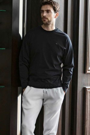 画像7: 【 30%OFF セール8,910円→6,237円】 1piu1uguale3 RELAX ウノピゥウノウグァーレトレ リラックス ヘム刺繍ロゴロングTシャツ{-BES}