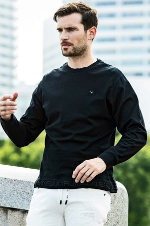 画像8: 【 30%OFF セール8,910円→6,237円】 1piu1uguale3 RELAX ウノピゥウノウグァーレトレ リラックス ヘム刺繍ロゴロングTシャツ{-BES}