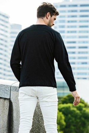 画像14: 【 30%OFF セール8,910円→6,237円】 1piu1uguale3 RELAX ウノピゥウノウグァーレトレ リラックス ヘム刺繍ロゴロングTシャツ{-BES}