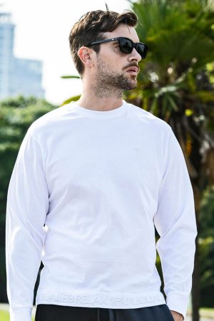 画像3: 【 30%OFF セール8,910円→6,237円】 1piu1uguale3 RELAX ウノピゥウノウグァーレトレ リラックス ヘム刺繍ロゴロングTシャツ{-BES}