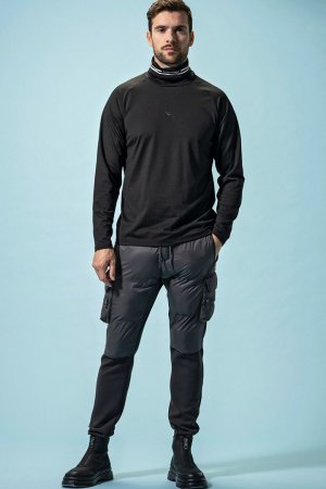 画像8: 1piu1uguale3 RELAX ウノピゥウノウグァーレトレ リラックス 裏起毛ハイネックロゴロングTシャツ / スノーボード / スノーウェア /インナー{-BEA}