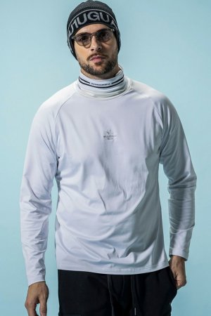画像1: 1piu1uguale3 RELAX ウノピゥウノウグァーレトレ リラックス 裏起毛ハイネックロゴロングTシャツ / スノーボード / スノーウェア /インナー{-BEA}