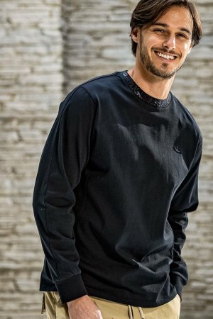 画像6: 1piu1uguale3 RELAX ウノピゥウノウグァーレトレ リラックス ラインストーンネックロゴロングTシャツ{-BEA}