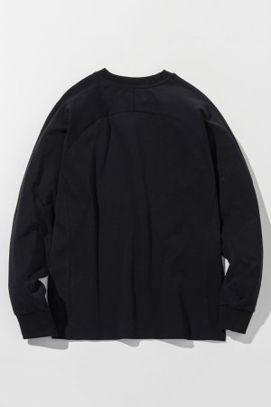 画像8: 1piu1uguale3 RELAX ウノピゥウノウグァーレトレ リラックス ラインストーンネックロゴロングTシャツ{-BEA}