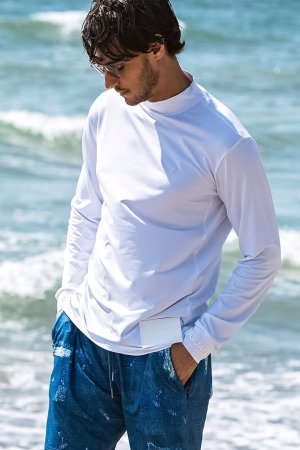 画像3: 1piu1uguale3 RELAX ウノピゥウノウグァーレトレ リラックス ラインロゴラッシュガードロングTシャツ{-BFS}