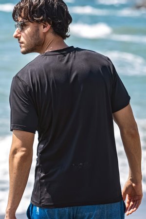 画像3: 1piu1uguale3 RELAX ウノピゥウノウグァーレトレ リラックス ラインロゴラッシュガード半袖Tシャツ{-BFS}