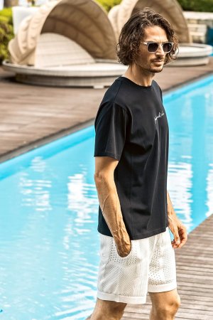 画像4: 1piu1uguale3 RELAX ウノピゥウノウグァーレトレ リラックス グラデーションラインストーン半袖ロゴTシャツ{-BFS}