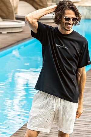 画像6: 1piu1uguale3 RELAX ウノピゥウノウグァーレトレ リラックス グラデーションラインストーン半袖ロゴTシャツ{-BFS}