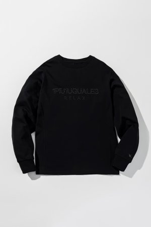 画像1: 1piu1uguale3 RELAX ウノピゥウノウグァーレトレ リラックス スタッズロゴロングTシャツ{-BFA}