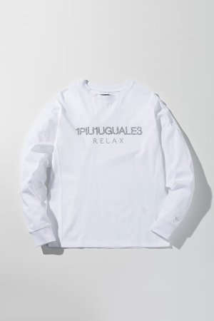 画像1: 1piu1uguale3 RELAX ウノピゥウノウグァーレトレ リラックス スタッズロゴロングTシャツ{-BFA}