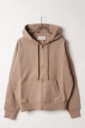 AMI アミ ブラック コットン ジップアップ フーディー エンボス Ami de Coeur{-BFA}