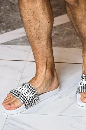 画像8: 1piu1uguale3 RELAX ウノピゥウノウグァーレトレ リラックス グレンチェックシャワーサンダル{USZ-26010-BFS}