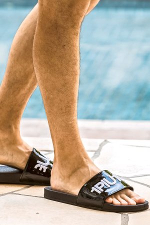 画像5: 1piu1uguale3 RELAX ウノピゥウノウグァーレトレ リラックス ロゴ刺繍シャワーサンダル{USZ-26011-BFS}